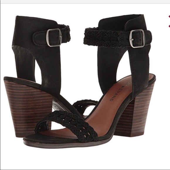 Lucky Brand Shoes - Lucky Brand Oakes Black Ankle Strap Leather Heels
